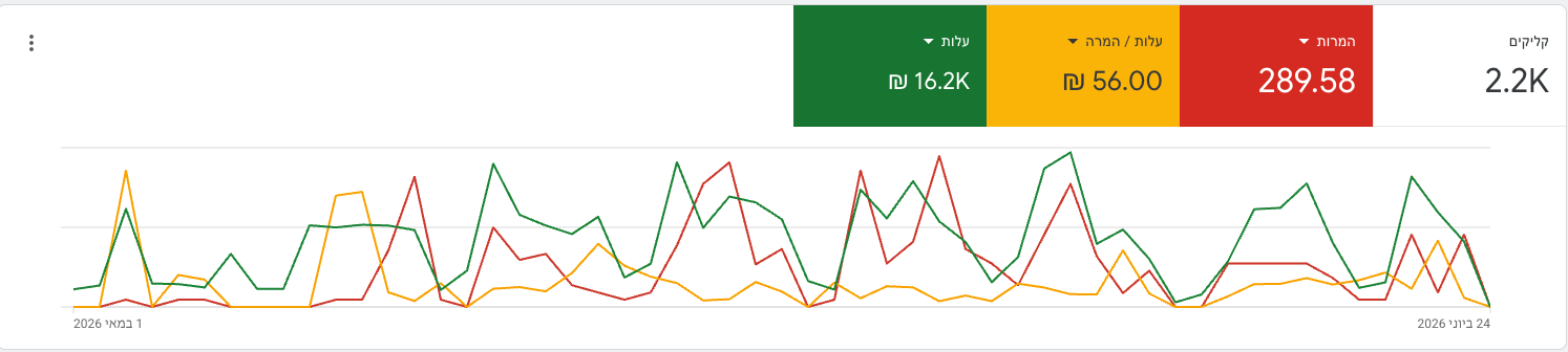 תוצאות Google Ads - לקוח 2